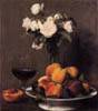 Still Life with Roses, Fruit and a Glass of Wine